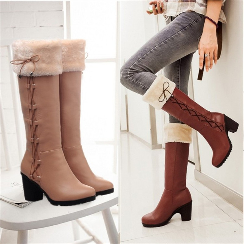 ladies boots with fur trim